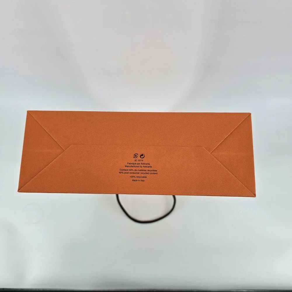 Hermes Empty‎ Orange Paris Medium Shopping Gift Paper Bag Authentic, 16.5